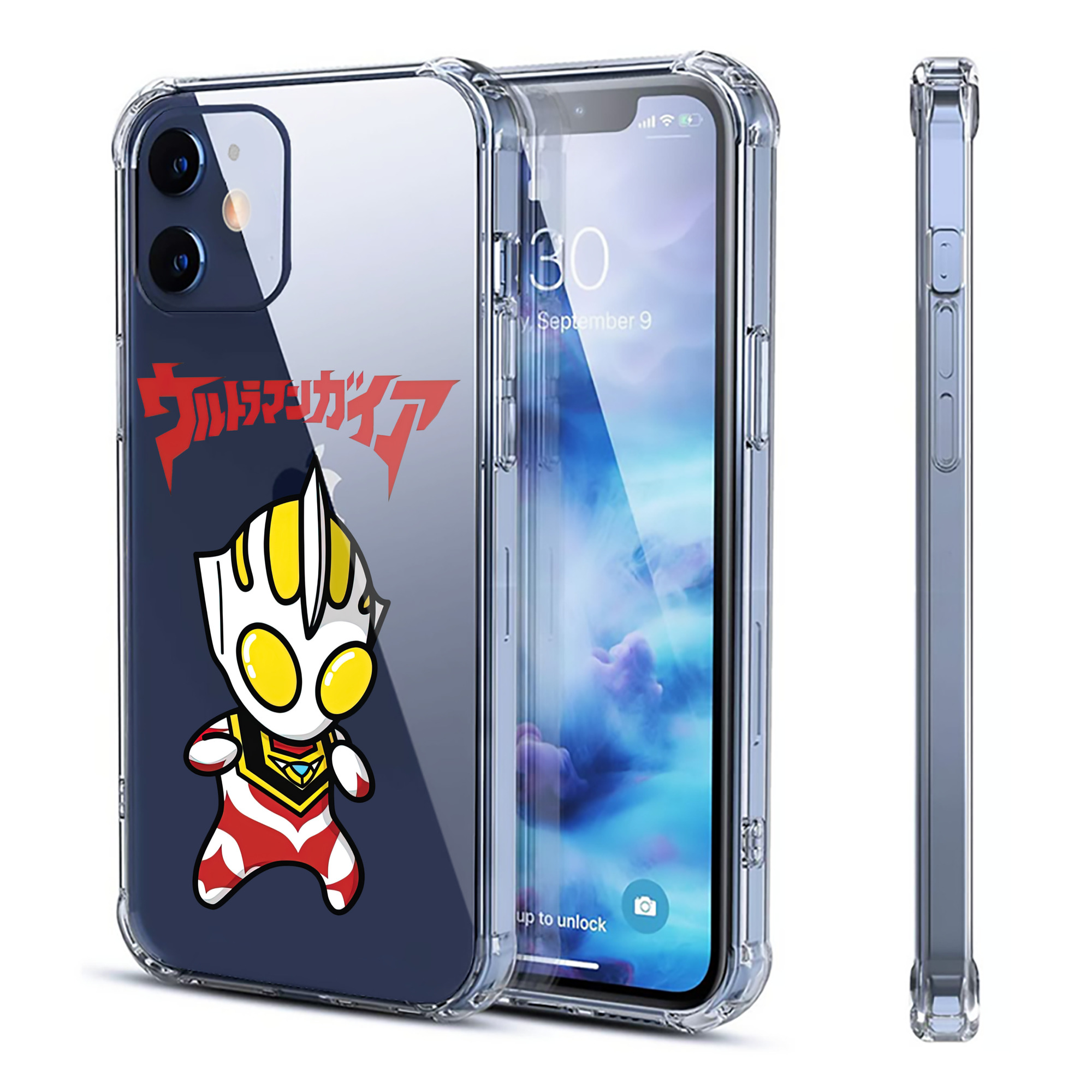（画像用） ウルトラマン Ultraman 【iPhone 12シリーズ対応】透明スマホケース（クリアソフトケース）